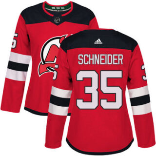 Women's New Jersey Devils #35 Cory Schneider Red Home Authentic Stitched NHL Jersey