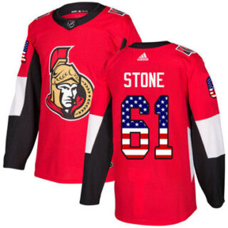 Youth Ottawa Senators #61 Mark Stone Red Home Authentic USA Flag Stitched NHL Jersey