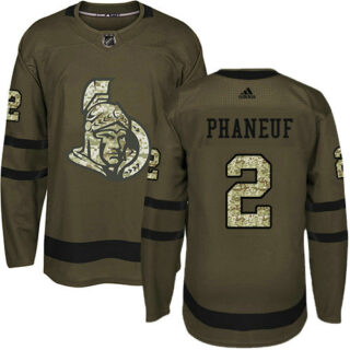 Youth Ottawa Senators #2 Dion Phaneuf Green Salute to Service Stitched NHL Jersey