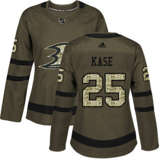 Women's Anaheim Ducks #25 Ondrej Kase Green Salute to Service Stitched NHL Jersey