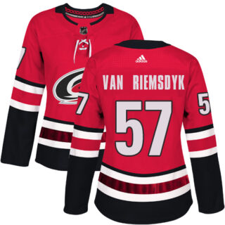 Women's Carolina Hurricanes #57 Trevor Van Riemsdyk Red Home Authentic Stitched NHL Jersey
