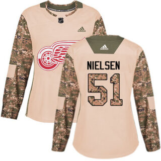 Women's Detroit Red Wings #51 Frans Nielsen Camo Authentic 2017 Veterans Day Stitched NHL Jersey