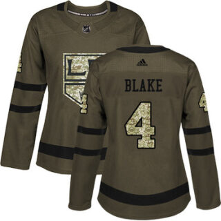 Women's Los Angeles Kings #4 Rob Blake Green Salute to Service Stitched NHL Jersey