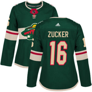 Women's Minnesota Wild #16 Jason Zucker Green Home Authentic Stitched NHL Jersey