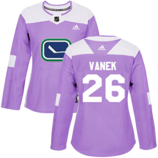 Women's Vancouver Canucks #26 Thomas Vanek Purple Authentic Fights Cancer Stitched NHL Jersey