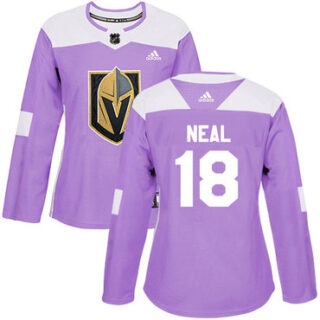 Women's Vegas Golden Knights #18 James Neal Purple Authentic Fights Cancer Stitched NHL Jersey