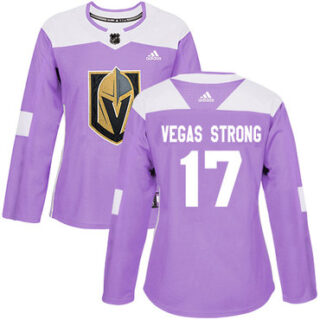 Women's Vegas Golden Knights #17 Vegas Strong Purple Authentic Fights Cancer Stitched NHL Jersey