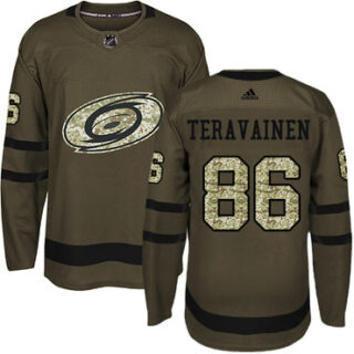 Youth Carolina Hurricanes #86 Teuvo Teravainen Green Salute to Service Stitched NHL Jersey