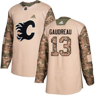 Youth Calgary Flames #13 Johnny Gaudreau Camo Authentic 2017 Veterans Day Stitched NHL Jersey