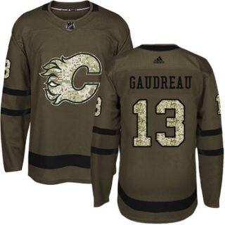 Youth Calgary Flames #13 Johnny Gaudreau Green Salute to Service Stitched NHL Jersey