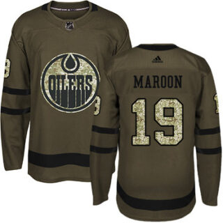 Youth Edmonton Oilers #19 Patrick Maroon Green Salute to Service Stitched NHL Jersey