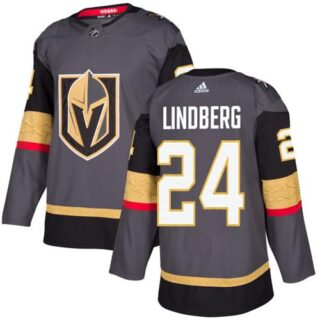 Youth Vegas Golden Knights #24 Oscar Lindberg Grey Home Authentic Stitched NHL Jersey