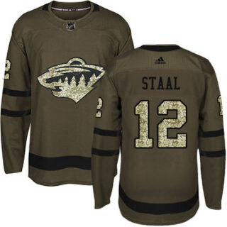Youth Minnesota Wild #12 Eric Staal Green Salute to Service Stitched NHL Jersey