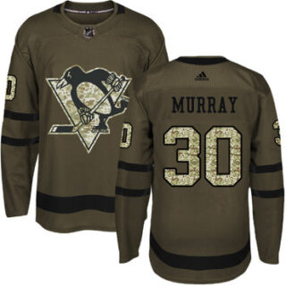Youth Pittsburgh Penguins #30 Matt Murray Green Salute to Service Stitched NHL Jersey