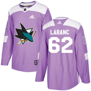 Youth San Jose Sharks #62 Kevin Labanc Purple Authentic Fights Cancer Stitched NHL Jersey