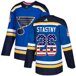 Youth St. Louis Blues #26 Paul Stastny Blue Home Authentic USA Flag Stitched NHL Jersey