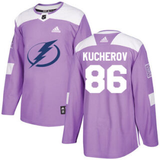Youth Tampa Bay Lightning #86 Nikita Kucherov Purple Authentic Fights Cancer Stitched NHL Jersey