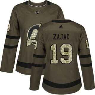 Women's New Jersey Devils #19 Travis Zajac Green Salute to Service Stitched NHL Jersey