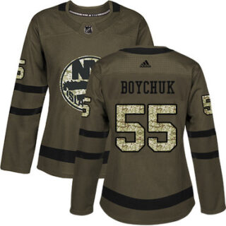 Women's New York Islanders #55 Johnny Boychuk Green Salute to Service Stitched NHL Jersey