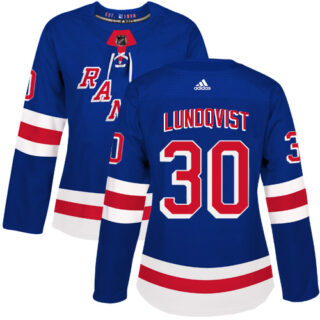 Women's New York Rangers #30 Henrik Lundqvist Royal Blue Home Authentic Stitched NHL Jersey