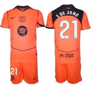 Men FC Barcelona 2026 Soccer Jerseys Orange #21 F.DE JONG
