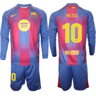 Men FC Barcelona 2026 Soccer Jerseys Red Long #10 MESSI
