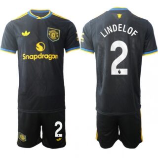 Men Manchester United 2026 Soccer Jerseys Black #2 LINDELOF