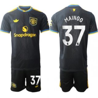 Men Manchester United 2026 Soccer Jerseys Black #37 MAINOO