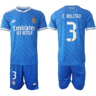 Men Real Madrid 2026 Soccer Jerseys Blue #3 E.MILITAO