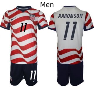 USA FIFA World Cup 2026 Soccer Red Home Jersey Brenden Aaronson #11