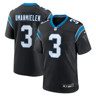 Men's #3 Princely Umanmielen Carolina Panthers Nike Team Game Jersey - Black