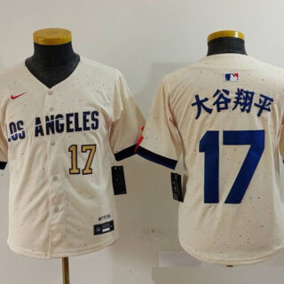 Youth Los Angeles Dodgers #17 Shohei Ohtani Cream Stitched Baseball Jerseys