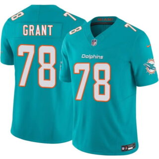 Men's Miami Dolphins #78 Kenneth Grant Aqua 2026 F.U.S.E. Vapor Limited Stitched Football Jersey