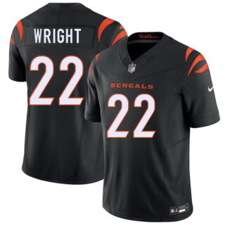 Men's Cincinnati Bengals #22 Ceyair Wright Black 2026 Draft F.U.S.E. Vapor Untouchable Limited Stitched Football Jersey
