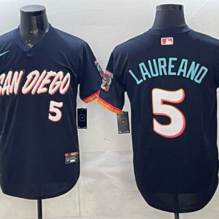 Men's San Diego Padres #5 Ramon Laureano Obsidian 2026 City Connect Stadium Stitched Baseball Jersey