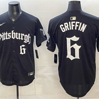 Men's Pittsburgh Pirates #6 Konnor Griffin Black 'Gothic Steel City Edition' Vapor Limited Stitched Baseball Jersey