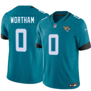 Men's Jacksonville Jaguars #0 Michael Wortham Teal 2026 Draft F.U.S.E. Vapor Untouchable Limited Stitched Jersey