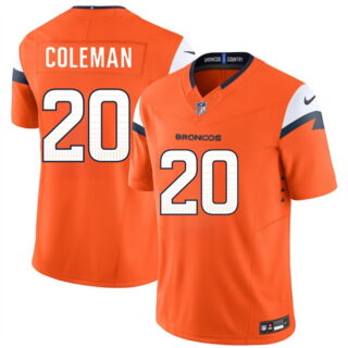 Men's Denver Broncos #20 Jonah Coleman Orange 2026 Draft F.U.S.E. Vapor Limited Stitched Football Jersey