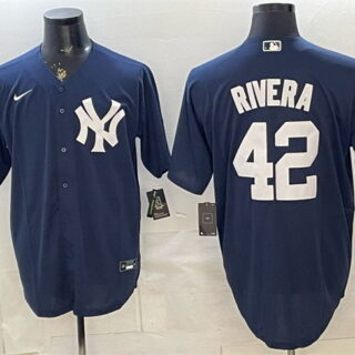 Men's New York Yankees #42 Mariano Rivera Navy Limited Stitched Baseball Jersey