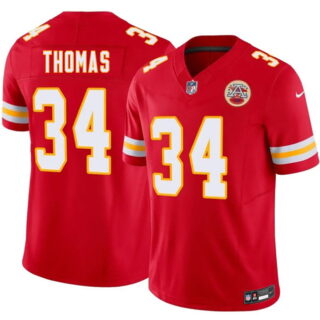 Men's Kansas City Chiefs #34 Mason Thomas Red 2026 Draft F.U.S.E. Vapor Untouchable Limited Stitched Football Jersey