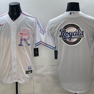 Men's Kansas City Royals Team Big Logo White 2026 City Connect Stadium Stitched Baseball Jersey