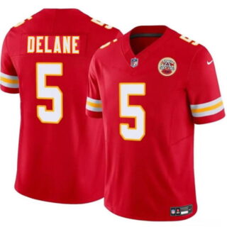 Men's Kansas City Chiefs #5 Mansoor Delane Red 2026 Draft F.U.S.E. Vapor Untouchable Limited Stitched Football Jersey