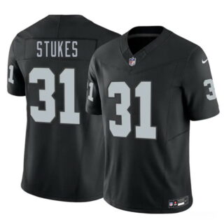 Men's Las Vegas Raiders #31 Treydan Stukes Black 2026 Draft F.U.S.E. Vapor Untouchable Limited Stitched Football Jersey