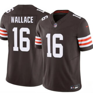Men's Cleveland Browns #16 Tylan Wallace Brown 2026 F.U.S.E. Vapor Limited Stitched Football Jersey