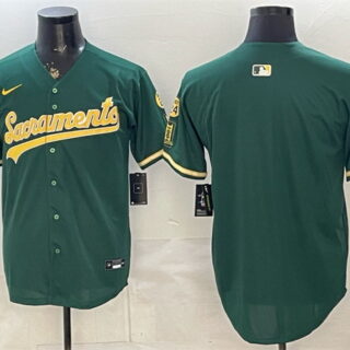 Men's Oakland Athletics Blank 2026 Green Alternate Sacramento Celebrating 125 Years Vapor Limited Stitched Baseball Jersey