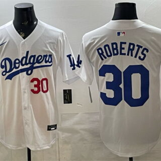 Men's Los Angeles Dodgers #30 Dave Roberts White 2026 Home Limited Stitched Baseball Jersey