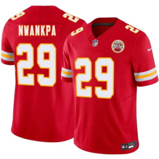 Men's Kansas City Chiefs #29 Xavier Nwankpa Red 2026 Draft F.U.S.E. Vapor Untouchable Limited Stitched Football Jersey