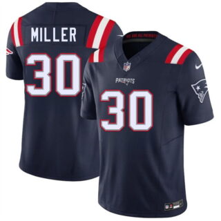 Men's New England Patriots #30 Jam Miller Navy 2026 Draft F.U.S.E. Vapor Limited Stitched Football Jersey