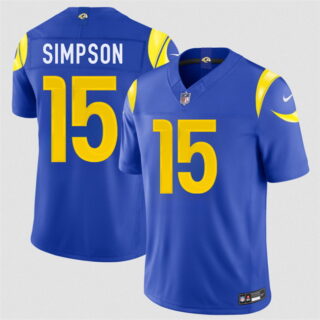 Men's Los Angeles Rams #15 Ty Simpson Royal 2026 Draft F.U.S.E. Vapor Limited Stitched Football Jersey