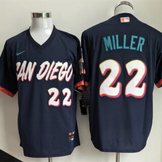 Men's San Diego Padres #22 Mason Miller Obsidian 2026 City Connect Stadium Stitched Baseball Jersey